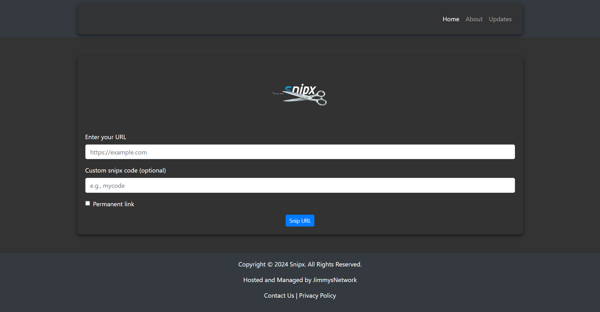 Landing/Create short link